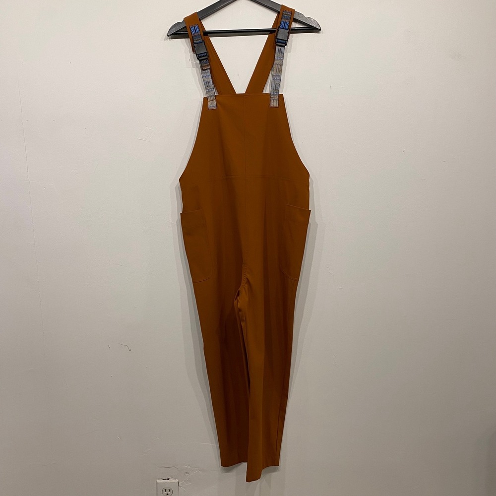 KAVU San Blas Overalls Womens Small Rust Brown Adjustable Webbing Strap Jumpsuit